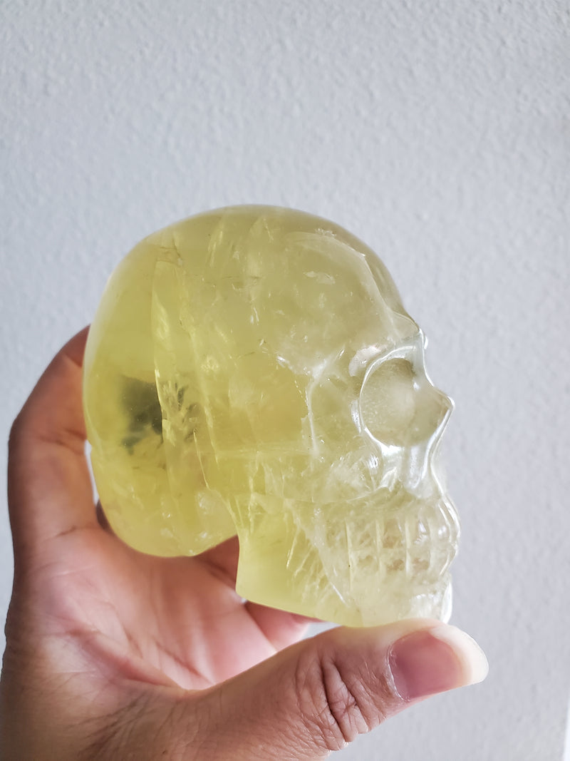 Yellow Fluorite Skull